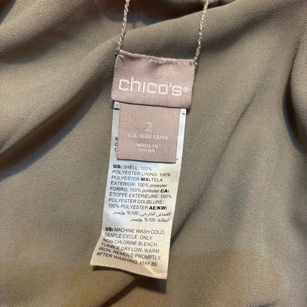 Sale! NEW Chico's Blouse 2 (Large/12) Pink Floral Sleeveless Reversible Tan Boho - Picture 12 of 15